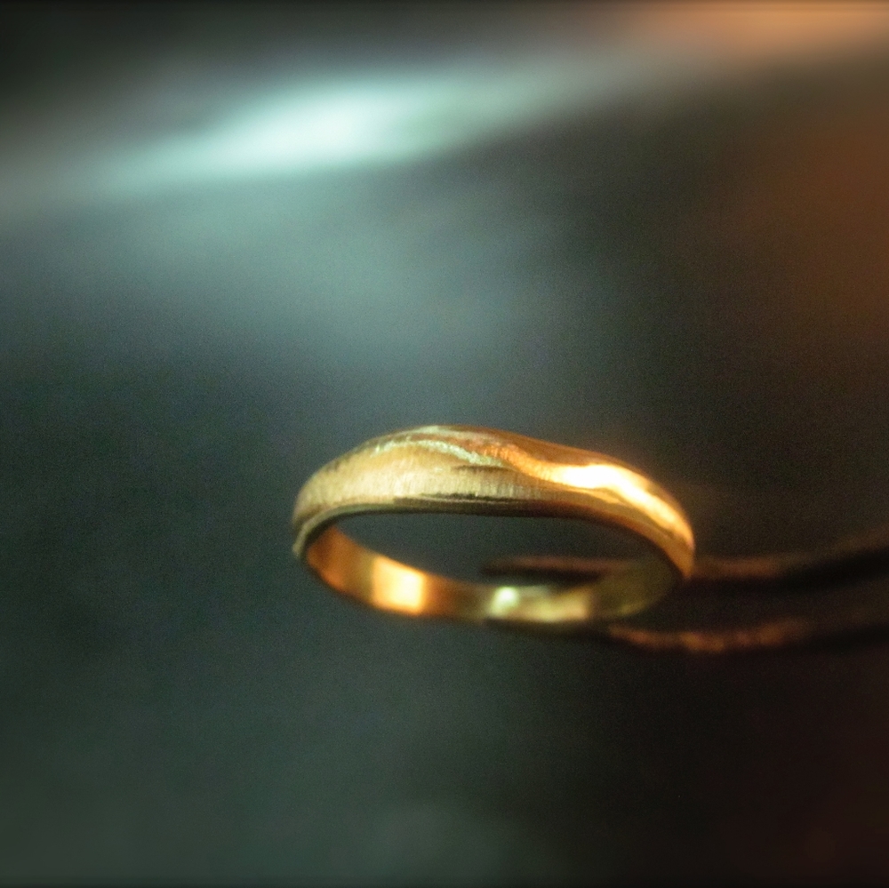 14K Yellow Gold Wedding Band – Simple Minimalist Ring for Women
